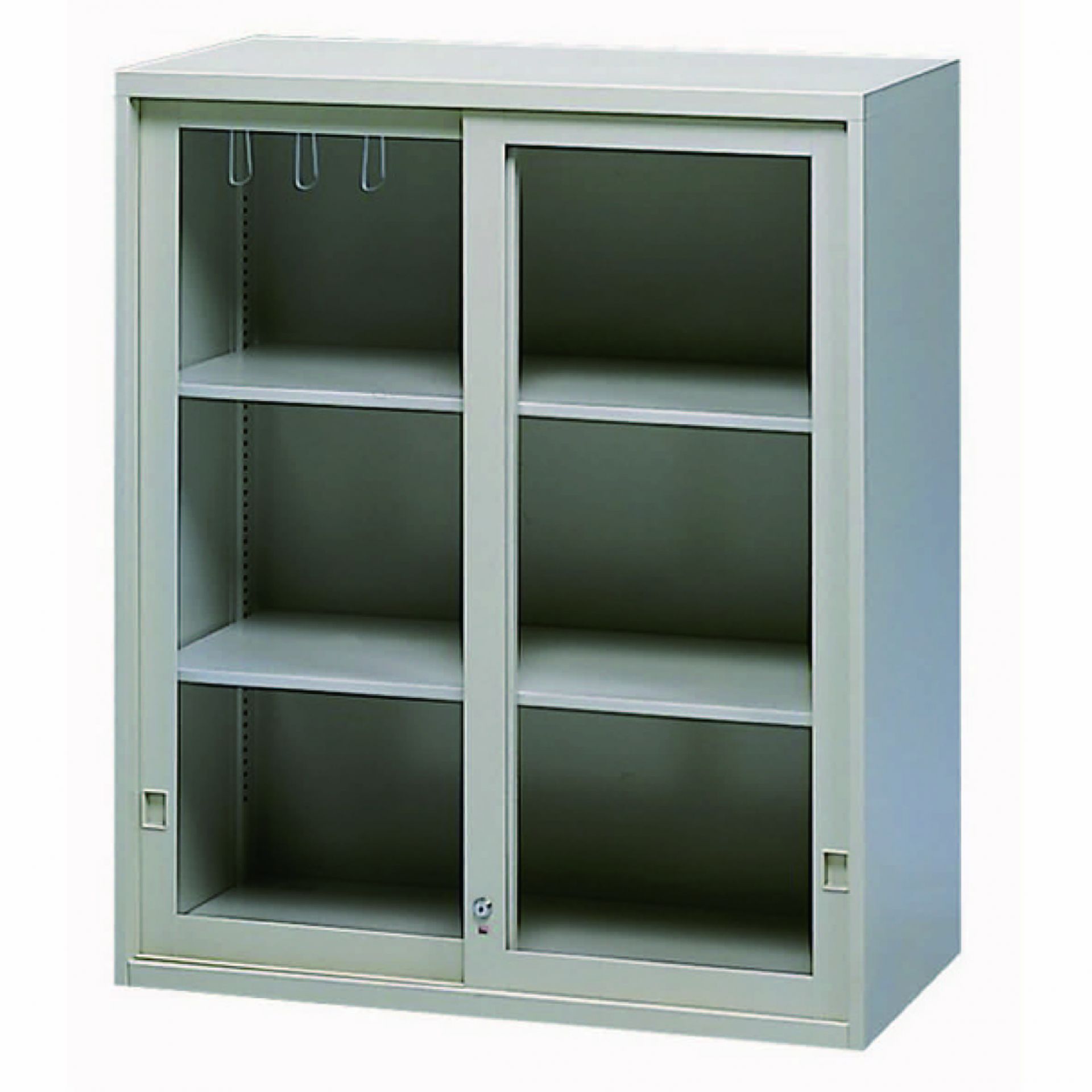 玻璃加框拉門上置式鋼製公文櫃